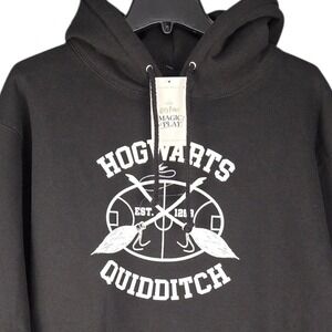 Harry Potter Hogwarts Quidditch Mens Womens Pullover Hoodie Black Medium New